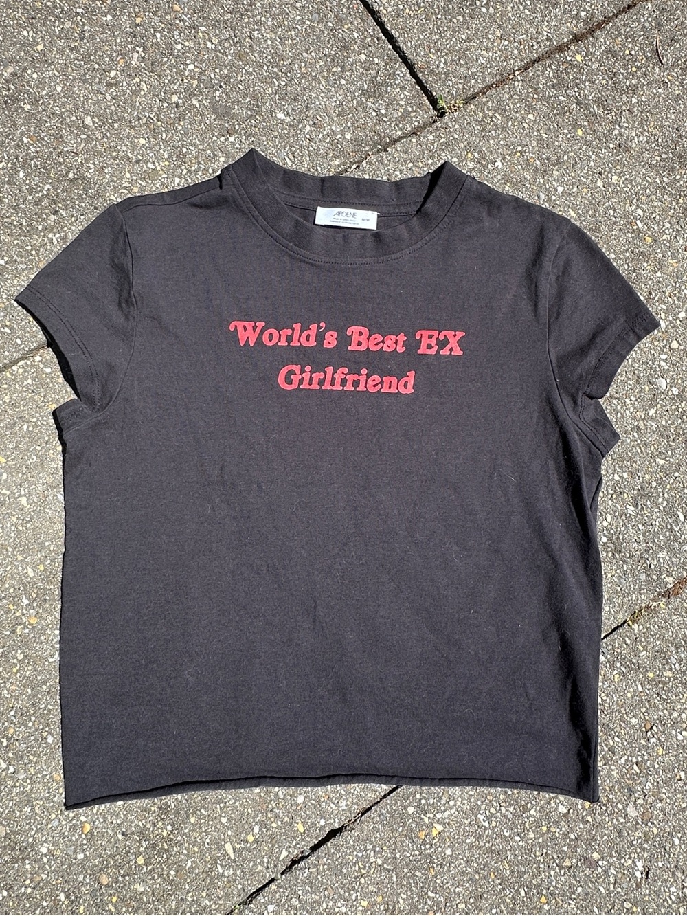 Ardene "World's Best EX Girlfriend" Graphic Baby Tee - Size M